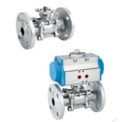 Three-Piece Flange Ball Valve (With High Mounting Pad)